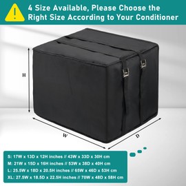 Winter Window Air Conditioner Cover Waterproof for Outside Unit, Luxiv Freeze Protection Cover for Outdoor Window Ac Insulation Cover with 3 Layer (Black, 27.5Wx22.5Dx18.5H)