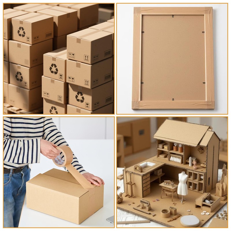 Ealyder Tape Brown Kraft Paper Packing Tape 2 Inch x