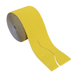Bright Ideas Corrugated Border Roll for School Displays, Canary, 10cm x 7.5m. BI7886.
