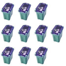 GAOLAOSY 10PCS 40 Amp Car Micro Cartridge Fuses, Slow Blow FMM Mcase Type Fuses Replacement, Low Profile Mini Jcase Female Fuse, Universal Box Shaped Auto Fuse Accessories for Truck Car SUV(40A)