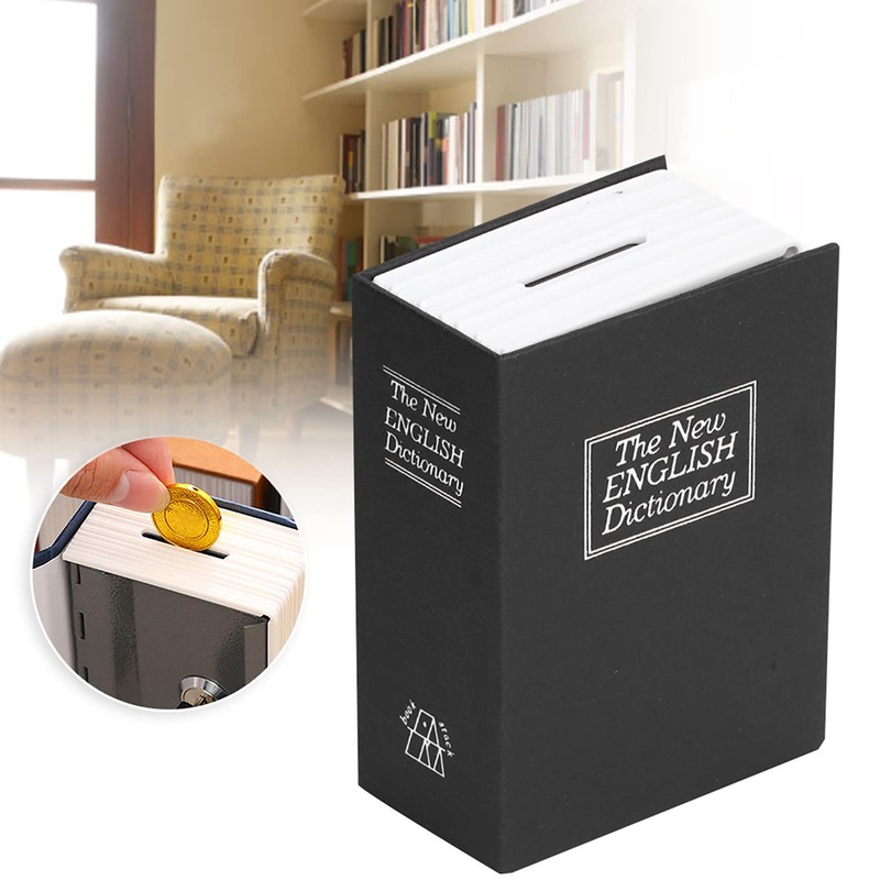 Topyond Mini Book Safe,Simulation Design with Key Lock, Secure Storage