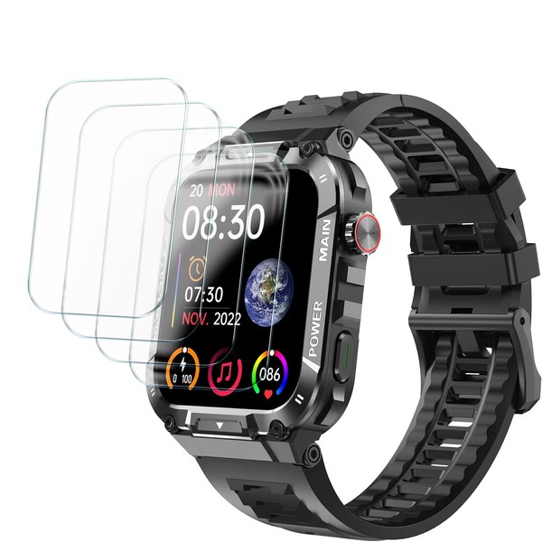 Msvueioe [4Pack] Tempered Glass Screen Protector Compatible with P66(Hvlgmrc/MASVVPI/Azgqswr/Ypaddbu), Waterproof