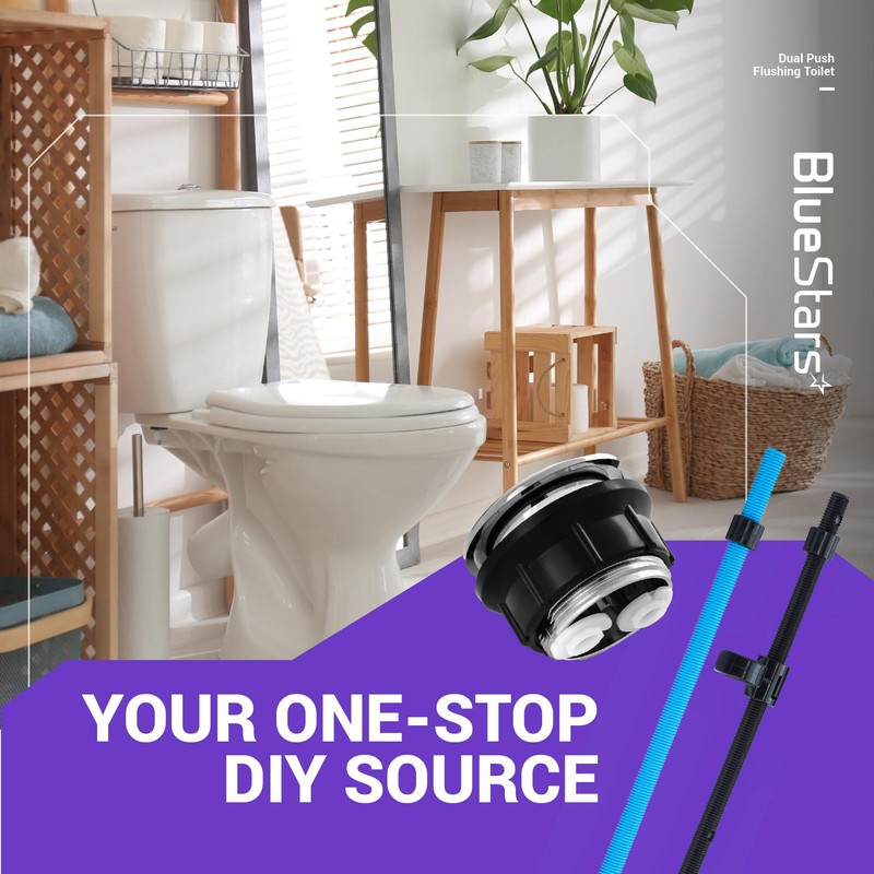 BlueStars Dual Push Flushing Toilet Water Tank Button Replacement with