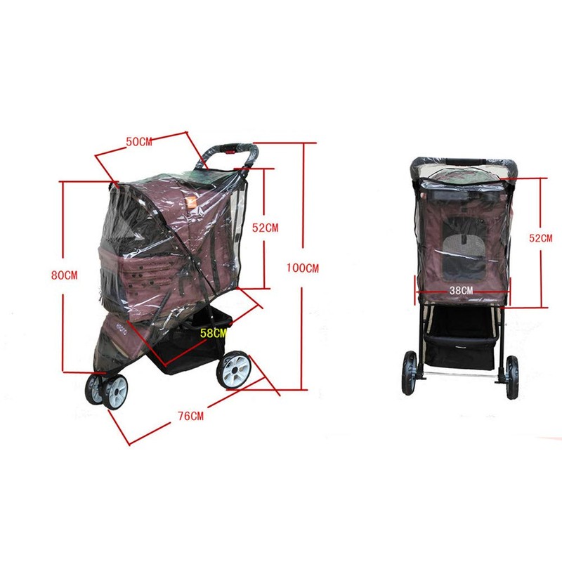 Anwangda Dog Stroller Cover Clear, Magic Sticker Foldable Waterproof Carrier,