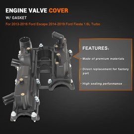XUNUOPARTS 1.6L L4 Valve Cover Compatible with 2013-2016 Ford Escape 2014-2019 Fiesta Replace# BM5Z6582A BM5Z-6582-A