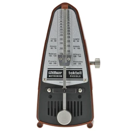 Wittner 831 Taktell Piccolo Mechanical Metronome Mahogany Brown with Keepdrum Microfibre Cloth