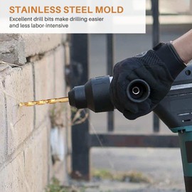 Kopinma 13Pcs Left Handed Drill Bit Set Extractor Drill Bits for Tools Accessories with Titanium Nitride Coating