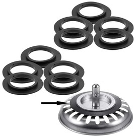 10Pcs Kitchen Sink Drain Rubber Washer, Basket Strainer Plug Rubber Seal Washer Gasket Sink Drain Plug Pads Rubber Seal Washer