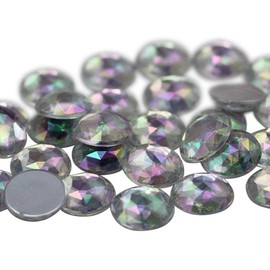 11mm Flat Back Round Acrylic Rhinestones Plastic Gems for Jewelry Making Costume Jewels Cosplay Embelishments - 75 Pieces (Crystal AB A01)