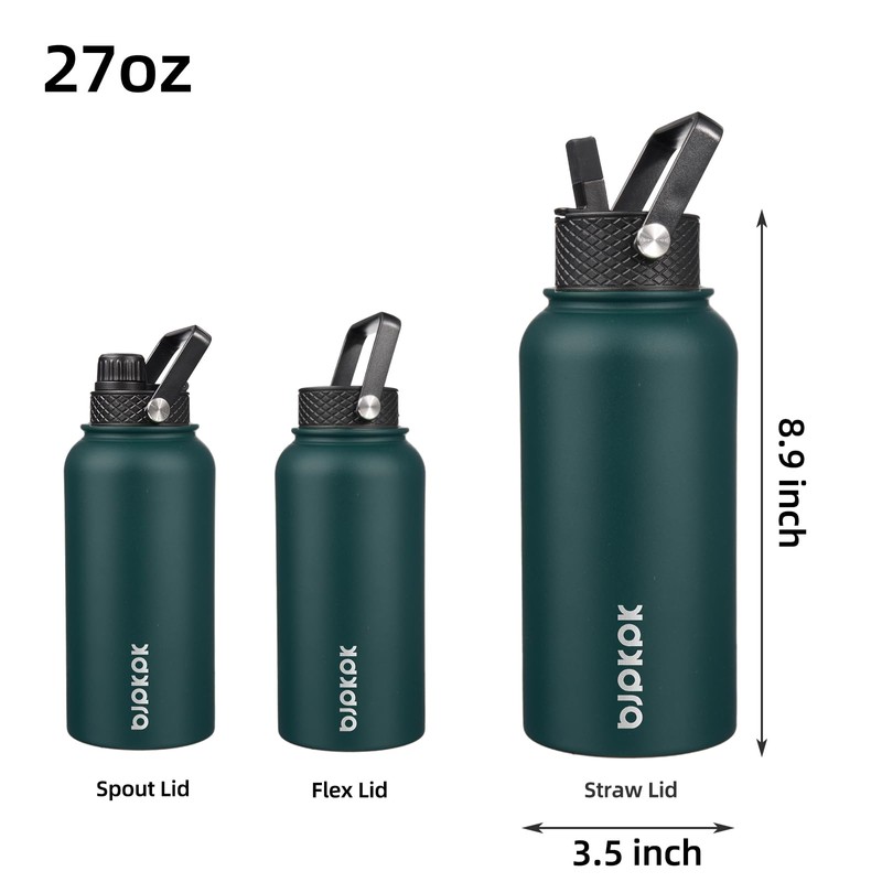 Bjpkpk - Botellas De Agua De Acero Inoxidable, Botella De