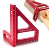 3D Square Protractor, 45/90 Degree Mitre Angle Made of Aluminium