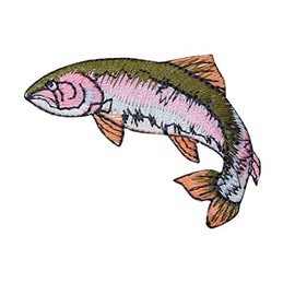 Rainbow Trout Fish Embroidered Iron on Patch
