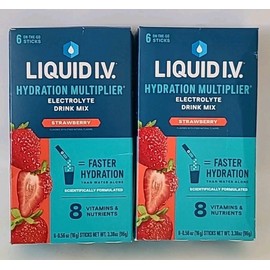 Liquid Iv 🆕Liquid IV Hydration Multiplier Electrolyte Drink Mix Strawberry 12Sticks 09/26