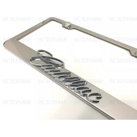 License Plate Frame 1pc 3D CadillacEmblem Badge Stainless Steel Chromed Metal License Plate Frame *L