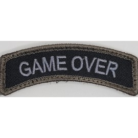 Game Over  Tab Black  Grey Font Trim Tactical Embroidered Patch