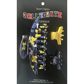 University of Michigan Hair Clip-University of Michigan Hair Claw-Michigan Wolverines Hair Claw Clip-3 pack