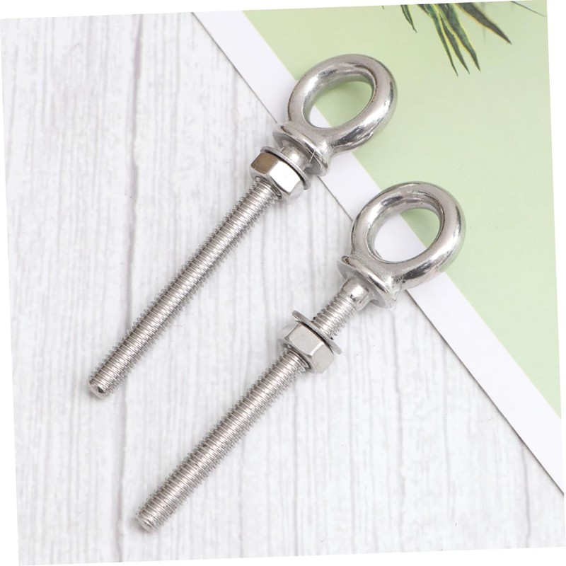 Hohopeti 2pcs Stainless Steel Eye Bolts with Nuts x 60