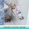 Brushed Nickel 18-inch Safety Grab Bar with Storage Shelf for