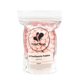 YouClean Refill Pack - 365 Toothpaste Tablets - Natural Remeralization & Whitening with Nano Hydroxyapatite - Travel or Daily Use - Fluoride Free (Peach365)