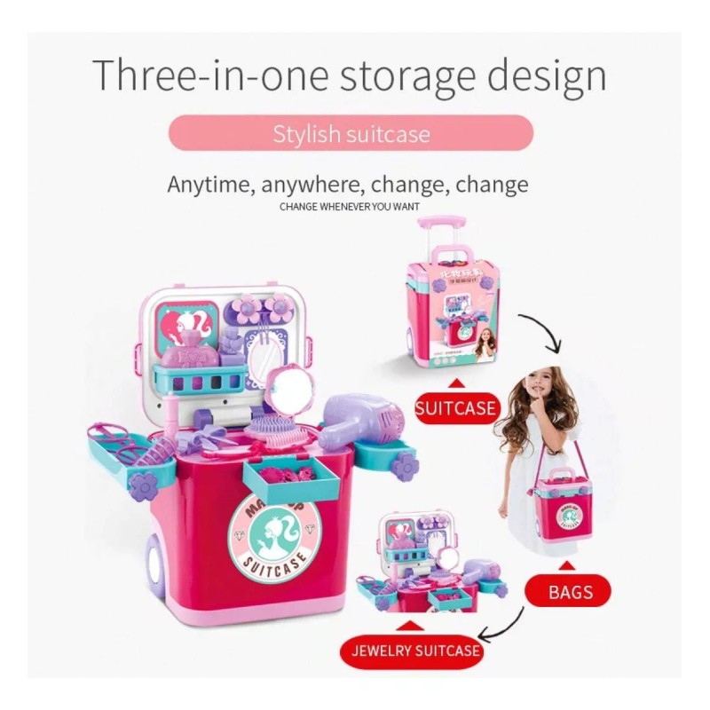 Yuqing Set De Maquillaje Juguetes Luces Y Música Con Maleta