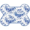 Caspari Dog Toile Die-Cut Pet Bowl Mat in Blue, 2
