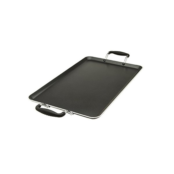 Ecolution Easy to Clean, Comfortable Handle, Even Heating, Dishwasher Safe Pots and Pans, 12-Inch x 18-Inch Griddle, Black