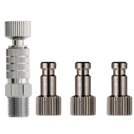 ABEST Airbrush quick disconnect coupler release fitting Adapter with 4 Male fitting, 1/8" Male and Badger Paasche Aztec Airbrush