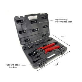 GIZWIZ Ergonomic Quick Change Ratchet Crimp Tool Kit with 5pcs Interchangeable Jaws for Insulated & Non-insulated Wire Terminals