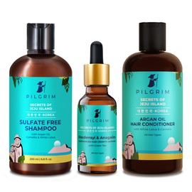 Pilgrim Advanced Hair Growth Regime | Redensyl 3% & Anagain 4% Hair Serum 50ml,Sulphate-Free Shampoo 200ml & Hair Conditioner 200ml | For All Hair Types | For Men & Women