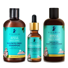 Pilgrim Advanced Hair Growth Regime | Redensyl 3% & Anagain 4% Hair Serum 50ml,Sulphate-Free Shampoo 200ml & Hair Conditioner 200ml | For All Hair Types | For Men & Women