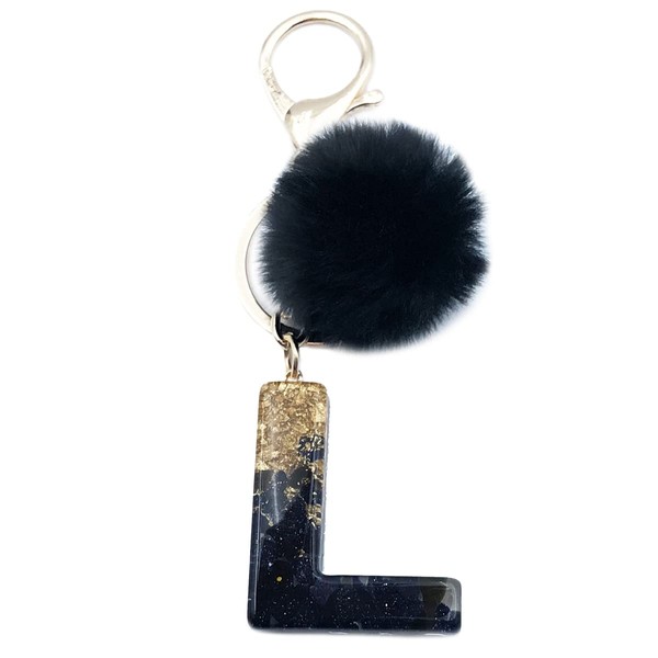 Xsclpomddy Women's Alphabet Letter Key Ring Cute Key Ring Glitter