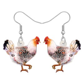 YAYAKO Acrylic Hen Chicken Earrings Farm Animals Fashion Jewellery Anime Chicken Dangle Earrings Gifts for Women Girls, Acrylic, No Gemstone