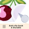 Bazasa Cherry Bath Mat 19.6"x 23.6" in Pink Bathroom Rug