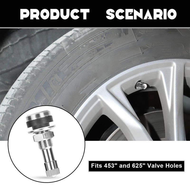 NTNEV 4 Pieces TR416 Metal Valve Stems, Tire Valve Stems