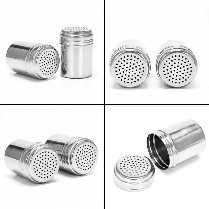 (Set of 2) Dredge Shakers 10 oz, Stainless Steel Spice
