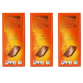 Moser Roth Fine German European Chocolate Toffee Crunch (3 Pack)