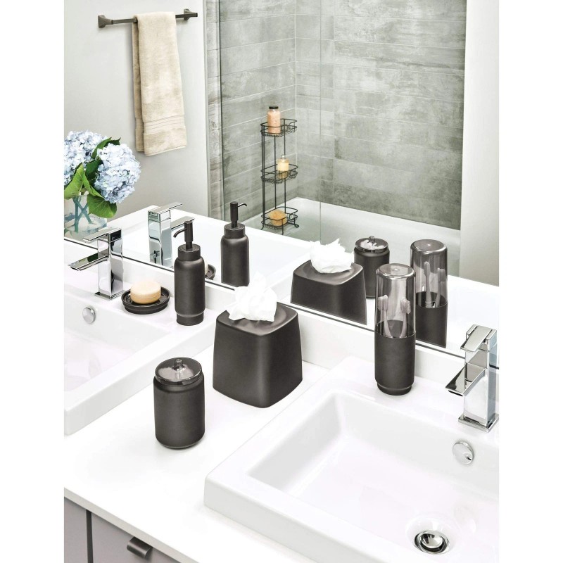 InterDesign iDesign Austin Covered Holder, Holds Regular and Electric Toothbrushes