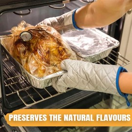 Roasting Bags for Oven with Ties 30pcs (38 x 25cm) Oven Bags for Roasting Chicken, Fish, Meat Vegetables, Turkey Roasting bags for Oven & Microware