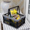 Joyeen Collapsible Storage Crate with Handles, Folding Plastic Crate Pack