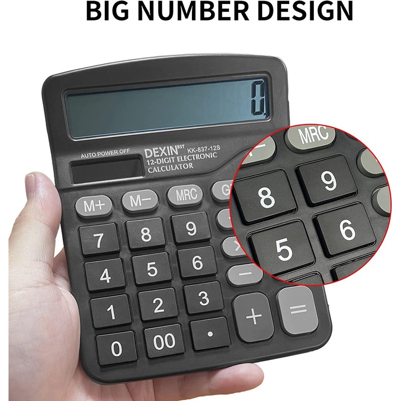 Gvolatee Calculator, Desktop Calculator with 12 Digit Large LCD Display,