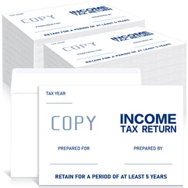 Sayglossy 100 Pcs 9 x 6.3 Inch Income Tax Return Envelopes - Security Booklet Envelopes for Tax Preparers, Office, Business, Catalog, Legal Document, Mailing, White, 23lb