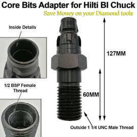 SHDIATOOL DD-BI Adapter for Diamond Core Bits for BI Chuck DD100 DD110-W DD120 DD130 DD150-U Connection for Diamond Hole Saw