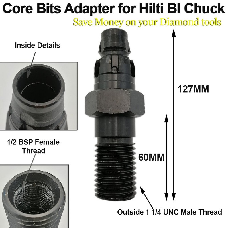 SHDIATOOL DD-BI Adapter for Diamond Core Bits for BI Chuck