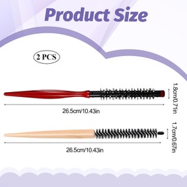 2Pcs Small Round Brushes Thin Round Brush for Travel Curling Roll Comb Mini Quiff Roller Brush Hair Combs Hairbrush Small Curling Brushes for Short Hair, Blow Drying, Lifting, Styling