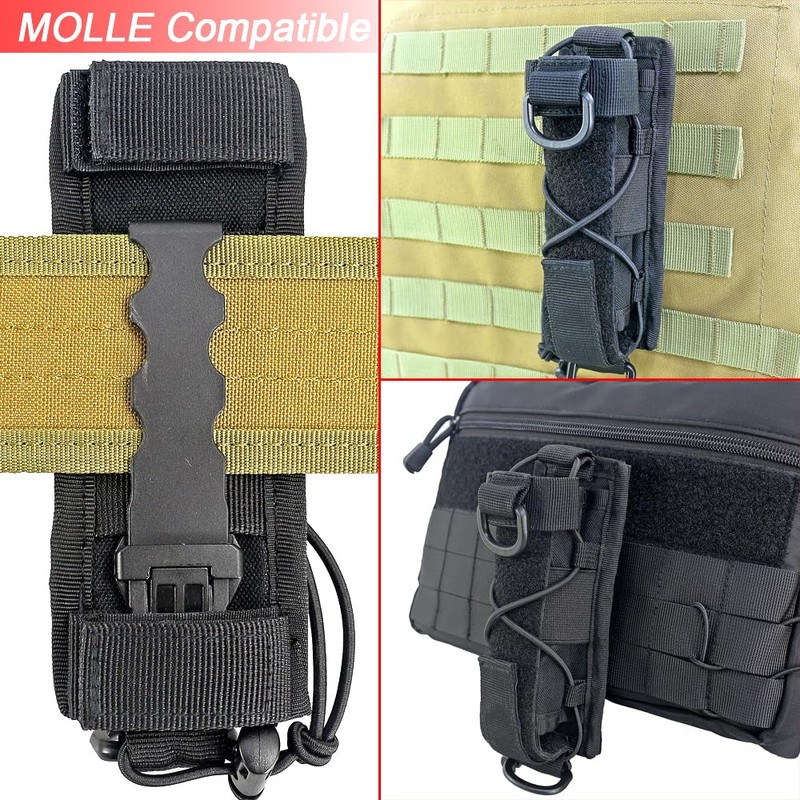 Depring Molle Flashlight Holster Adjustable Utility Tool Holder Heavy Duty