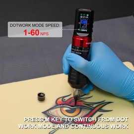 WORMHOLE PRO 7 Adjustable Strokes Multi-function Wireless Tattoo Gun Tattoo Machine Tattoo Pen with Smart Display, Coreless Motor, for Professional Artists BOOTES HKP13-A