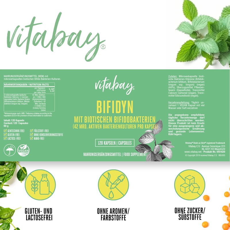 Bifidyn - Biotic Bifidobacteria - 3 Billion Active Bacterial Cultures