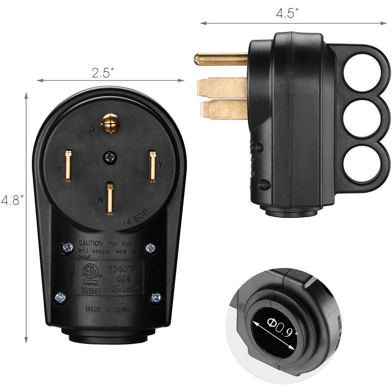 Miady 50AMP RV Replacement Male Plug with Easy Unplug Design,