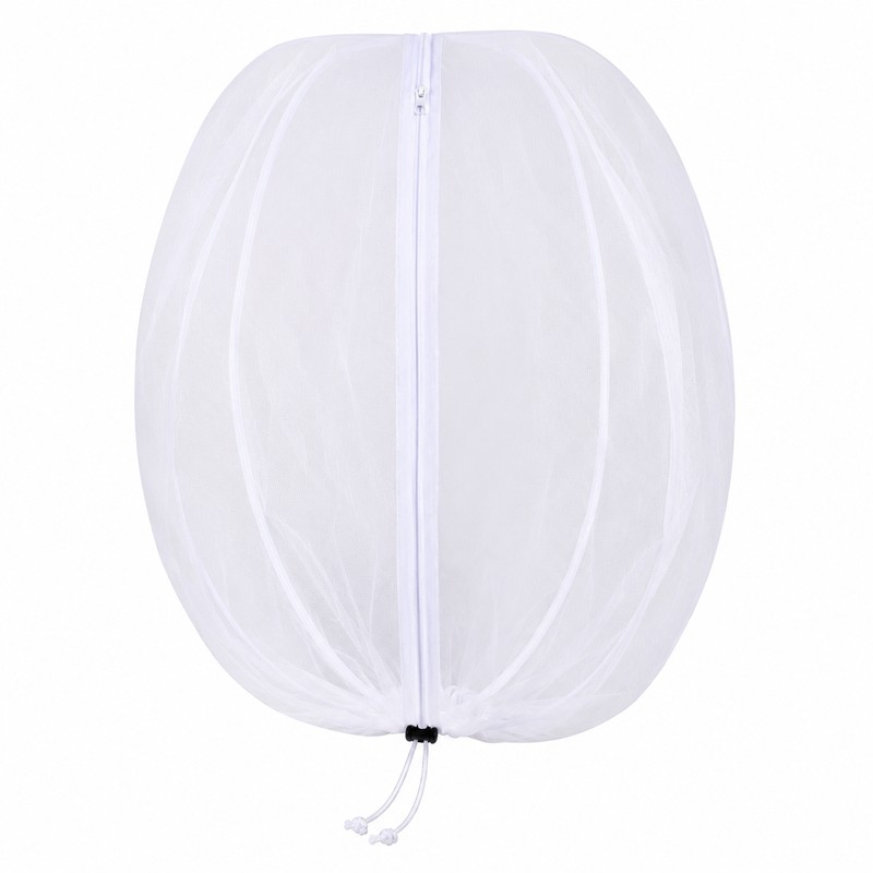 2-Pack White PE Garden Netting with Drawstring, Protective Mesh Covers