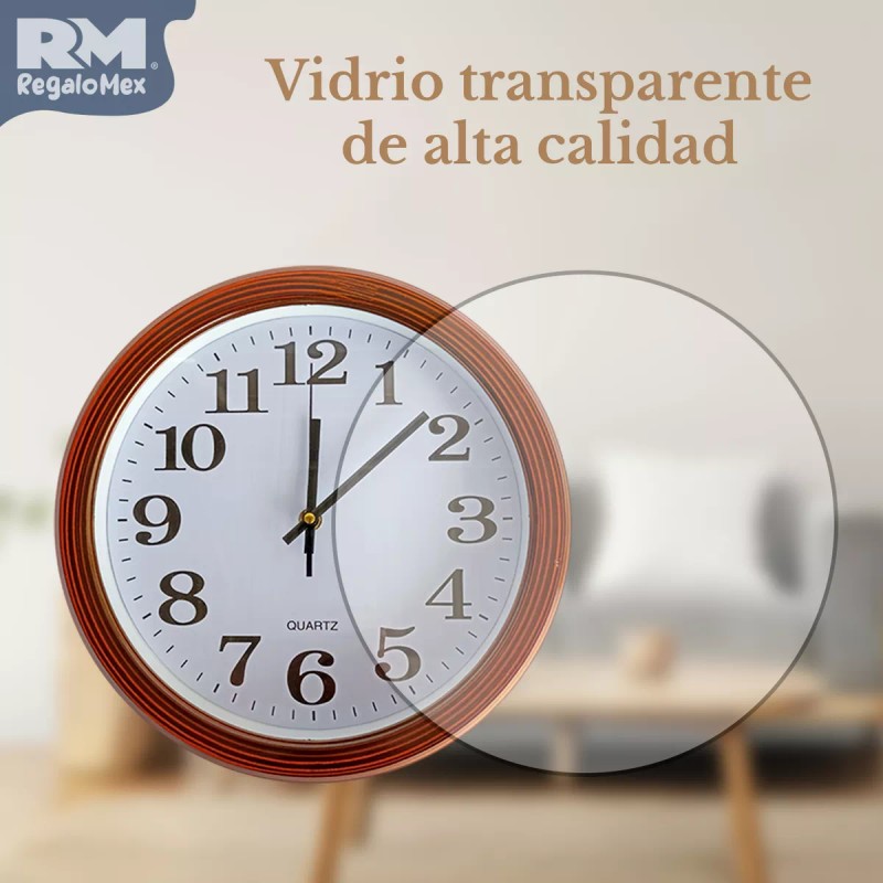 Rm Regalomex Reloj Análogo De Pared Plástico Con Cuarzo